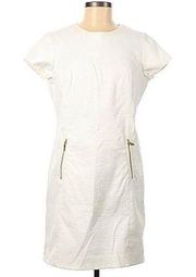 Jones New York White Stretch Crocodile Print Dress 4