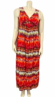 Chico Tie Dye Sleeveless Maxi Dress 0 Multicolor Summer Boho Bohemian Casual