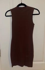 SheIn Brown High Neck Tight Mini Dress