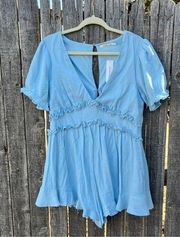 NWT Francesca’s mi ami pastel blue romper