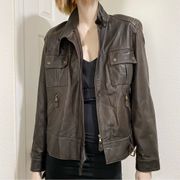 RIANI Brown 100% Lamb Leather Moto Biker’s Jacket Size 12