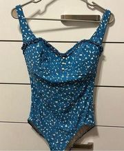 Marc Jacobs Blue Speckled One Piece Swimsuit