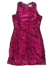 Womens Juniors GB Pink Sequins Tank Dress L Homecoming Wedding Party Prom (Flaw)