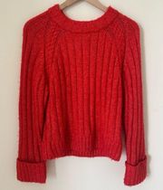 Evereve red knit sweater small