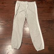 RD STYLE Women’s Light Gray Side Stripe Drawstring Loungewear Pants Size M