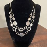 Nine West double layer silver tone necklace NWT