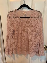 Blush Pink Lace Blouse