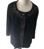 Lane Bryant black floral jacket size 18