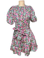 Roller Rabbit Manusa Ainsley Mini Dress Black Floral Print Size Large