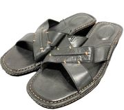 Timberland Smart Comfort Black Leather Slide Sandals Womens 7.5 Comfort Slip Ons