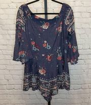 JAASE Floral Romper Off The Shoulder Size Large