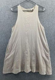 Ash & Ember Sleeveless Shift Dress Cream Size Large 100% Cotton Blush Pink