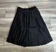 RESERVED Black Pleated Satin like skirt Size 2