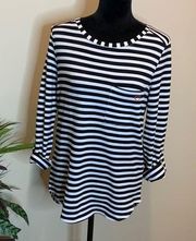 NWT Black and white striped tee