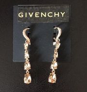 New Givenchy Linear Crystal Drop Earrings Amberina