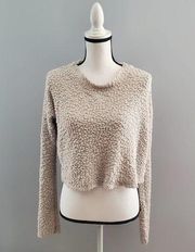 Almost Famous Cream Soft Crop Sweater L