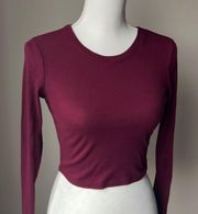 Bozzolo Burgundy Long Sleeve Crop