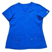 Med Couture Royal Blue 'Activate' Refined Scrub Top