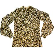 Karl Lagerfeld Paris Animal Print Hearts Sweater Tan Black Mob Wife Womens Small