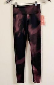 Noli Mystic Abstract High Rise Stretch Athletic Yoga Leggings Black/Pink XS NEW