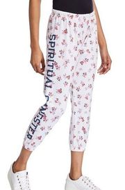 SPIRITUAL GANGSTER LOGO FLORAL PRINT SWEATPANTS SZ XS M L