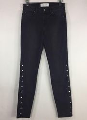 IRO Biba Side-Snap Skinny Jeans Washed Black