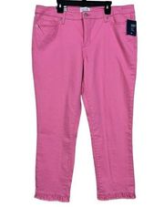 Belk Pink Soda High Rise Skinny Crop Jeans Size 12R NWT