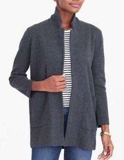 J Crew Charcoal Grey Open Front Blazer Sweater Jacket Size Small