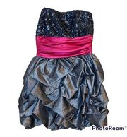 Gray Pink Strapless Party Formal Mini Dress Size 11