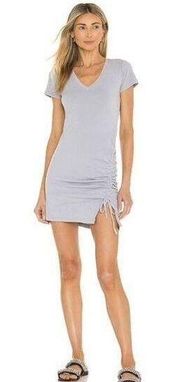 NWT Monrow Shirred Front Cap Sleeve Mini Dress small Good Grey Revolve Sold Out