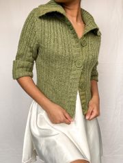 Y2K Green Knit Cardigan