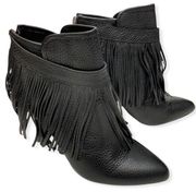 Lane Bryant Maria Leather Fringe Ankle Booties
