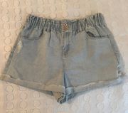 Paperbag Waist Denim Shorts