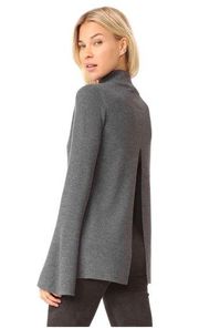 Robert Rodriguez Open Back Sweater Size Medium Gray Wool Cashmere Mock Neck