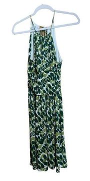 Maggy London Womens Size 8 Multicolor Foliage Print Sleeveless Fit & Flare Dress