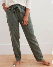 Aerie  size M Camp Olive army green lycocell elastic tie waist pants beach summer