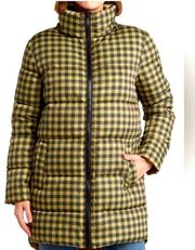 🆕 Rebecca Minkoff Puffer Coat Jacket Khaki Black Gingham Buffalo Plaid size L