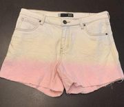 KUT from the Kloth Women's Cotton Stretch Gidget Fray Shorts Cream Pink Size 8