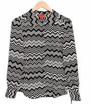 NWT Missoni for Target Black & Ivory Chevron Print Blouse Women’s Size Medium