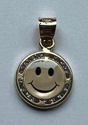 14k Solid Yellow Gold Emoji Smile Pendant | Emoji Smile charm | Birthday Gift | Emoji Smile Gifts | Real Gold Jewelry | Happy Face |