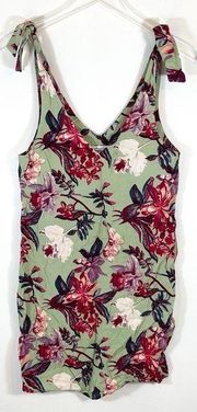 & Other Stories Slip Dress Tropical Floral Print Tie Shoulders size 4