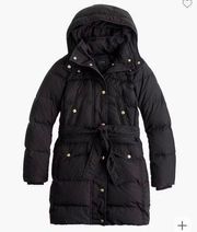 J Crew Wintress belted puffer coat