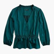 J.Crew Women's NWT V-Neck Button-Detail Peplum Top