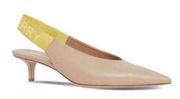 NEW Burberry Slingback Logo Pumps Low Heel Shoes, Beige Nude, Size EU 37.5