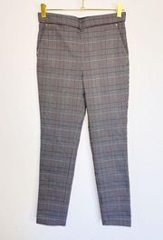 Anne Klein Plaid Flat Front Straight Pants Size 2