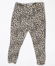 Frame Denim Ali High Rise Cotton Stretch Cigarette Skinny Jeans Cheetah Leopard 