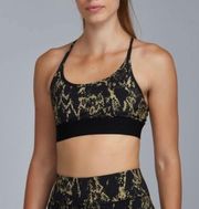 Reflective T-Back Black & Gold Cobra Bra