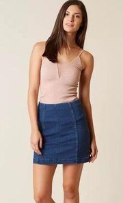 Free People  Modern Femme Denim Stretch Skirt