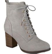 Journee Collection Womens Baylor Grey Faux Suede Booties Ankle Boots Size 8