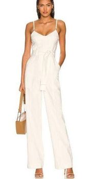 A.L.C. Mila Frank Jumpsuit in Ivory White Tie Waist Size 4 NEW